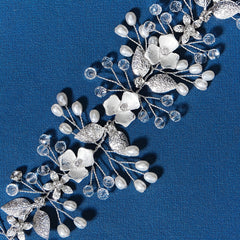 Crystal Bridal Headband Faux Pearl Hair Accessories For Women