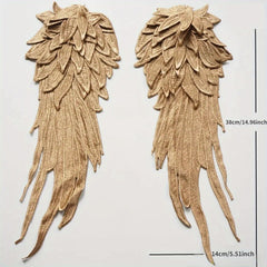 2pcs Angel Wing Applique Wedding Dress Collar Patch DIY Crafts