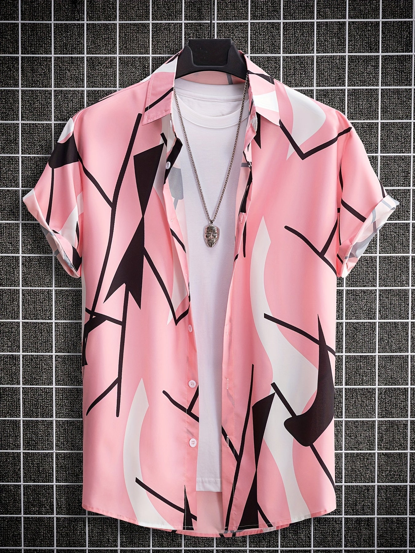 Men's Digital Printed Resort Button Up Shirt