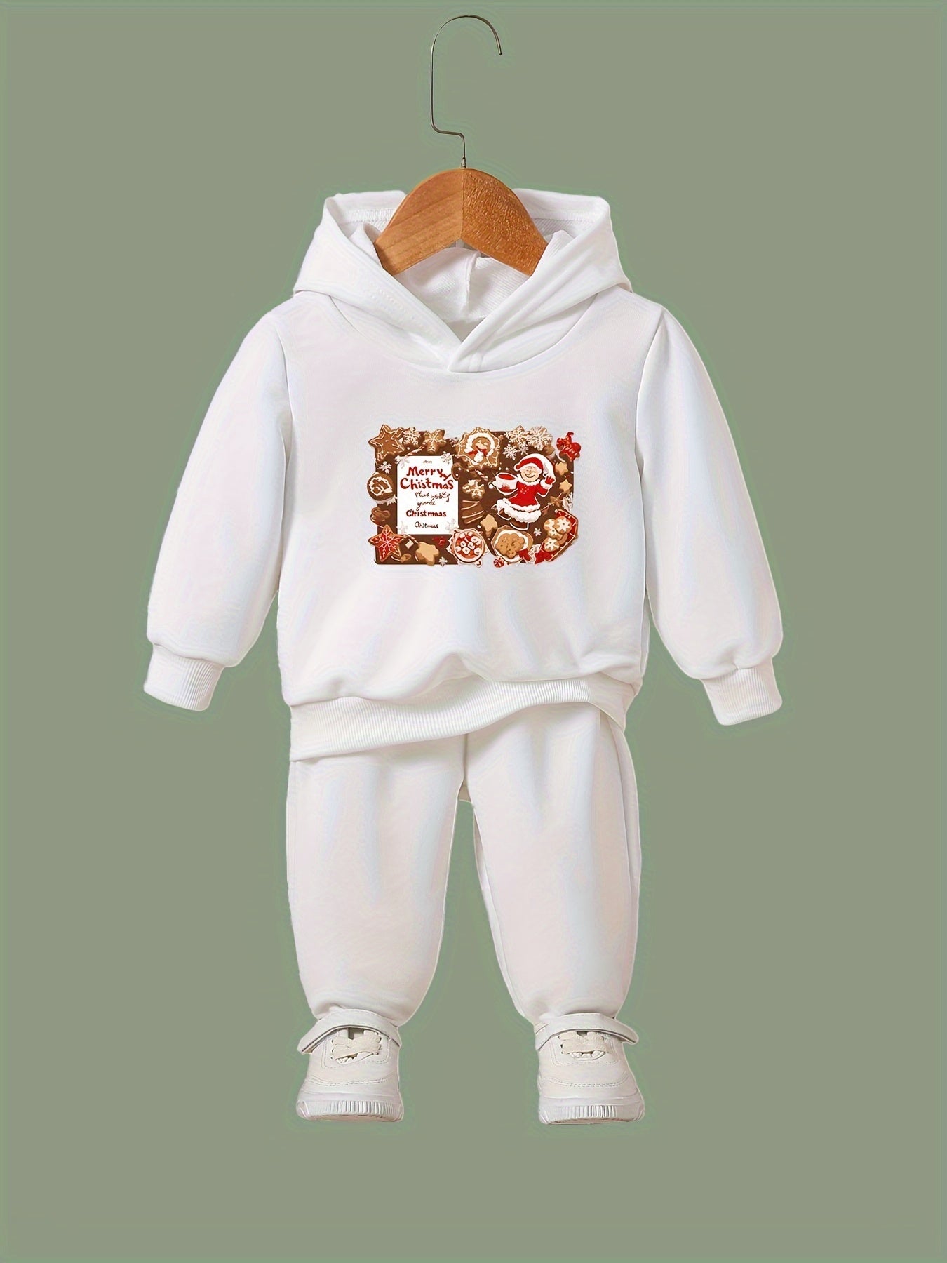 Girls 2pc Cartoon Hooded Sweatshirt and Sweatpants Set