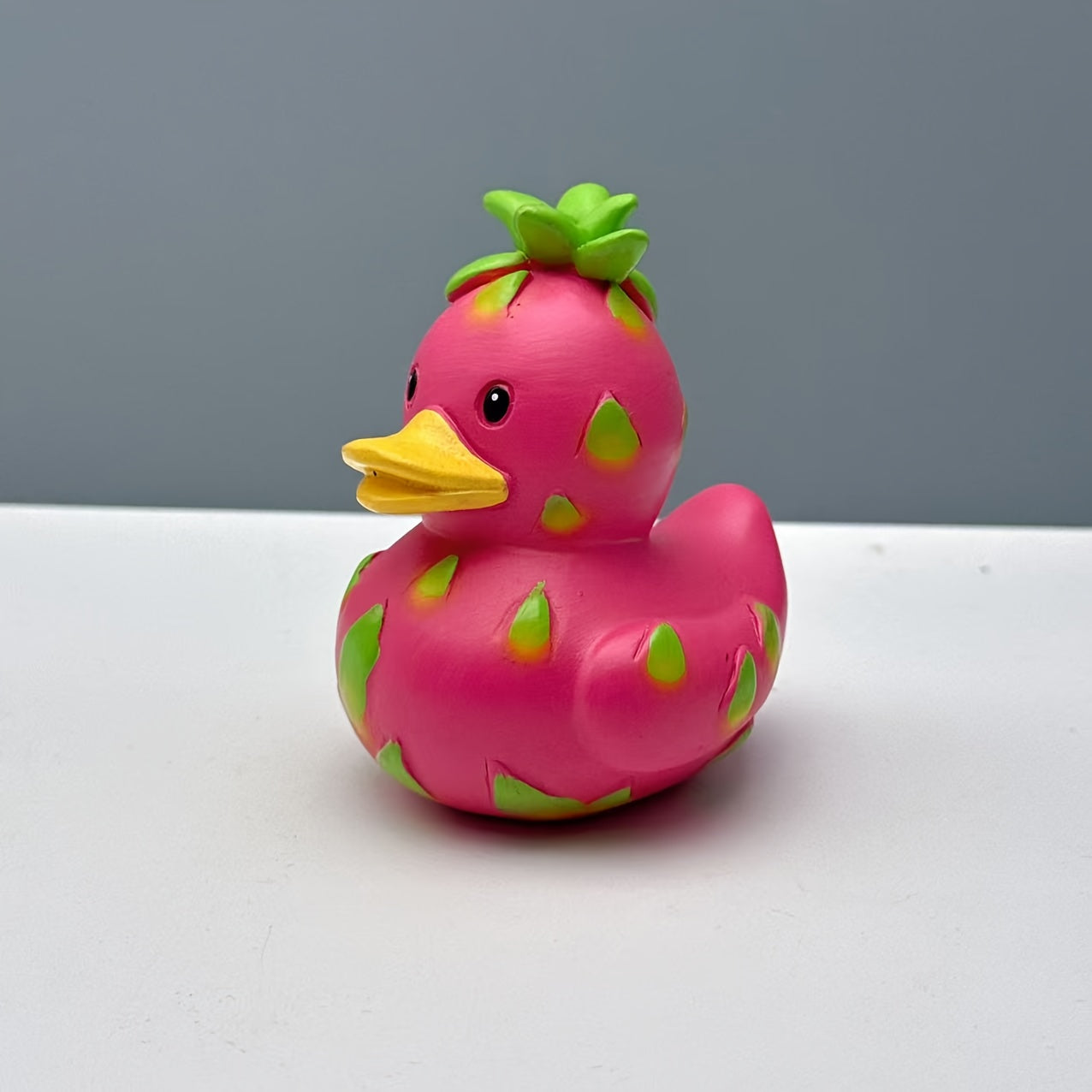 Whimsical Pink Pineapple Duck Resin Figurine