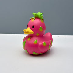 Whimsical Pink Pineapple Duck Resin Figurine