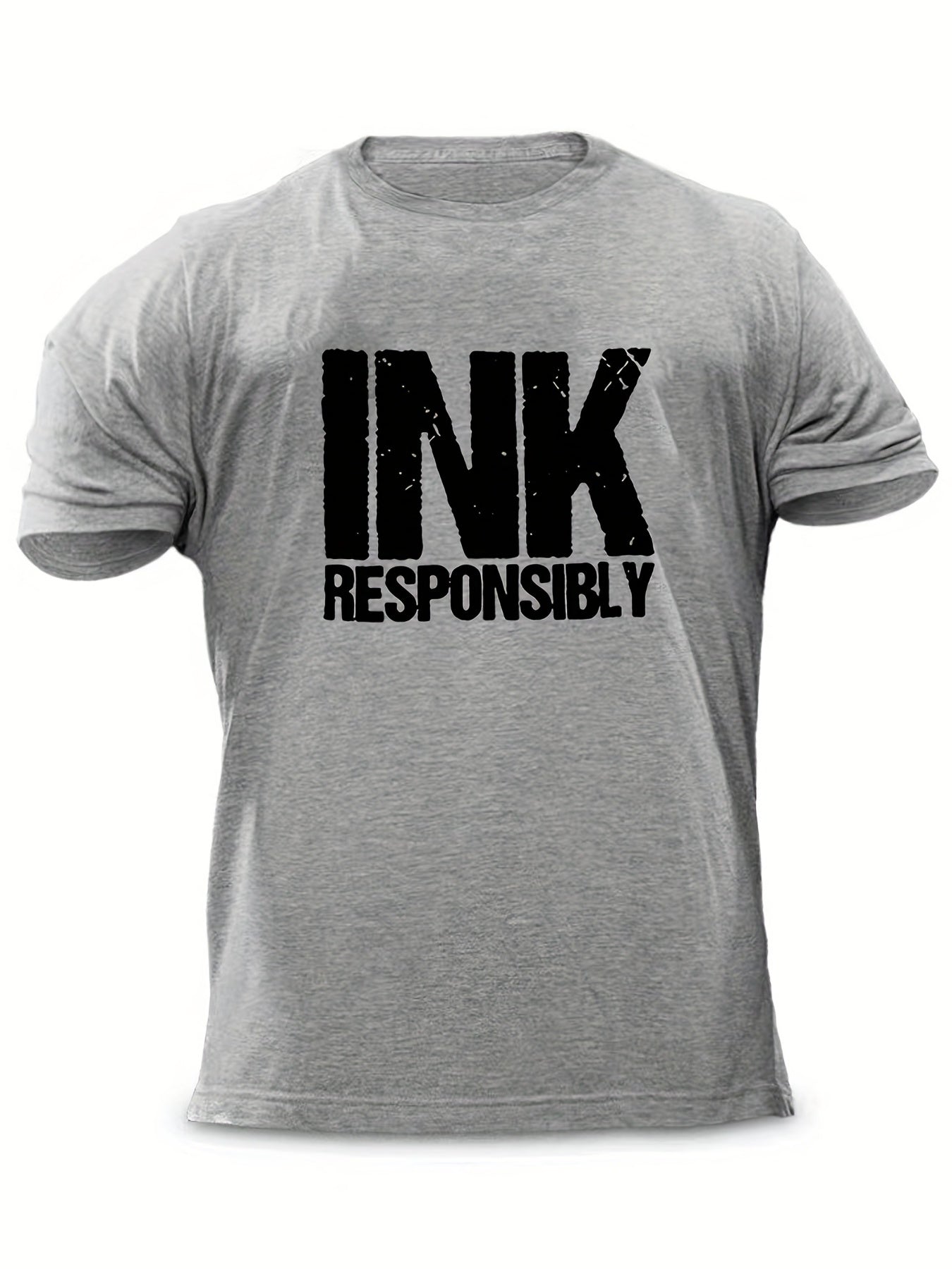INK Responsibly Men's Print T Shirt Stretchy Crew Neck Tee