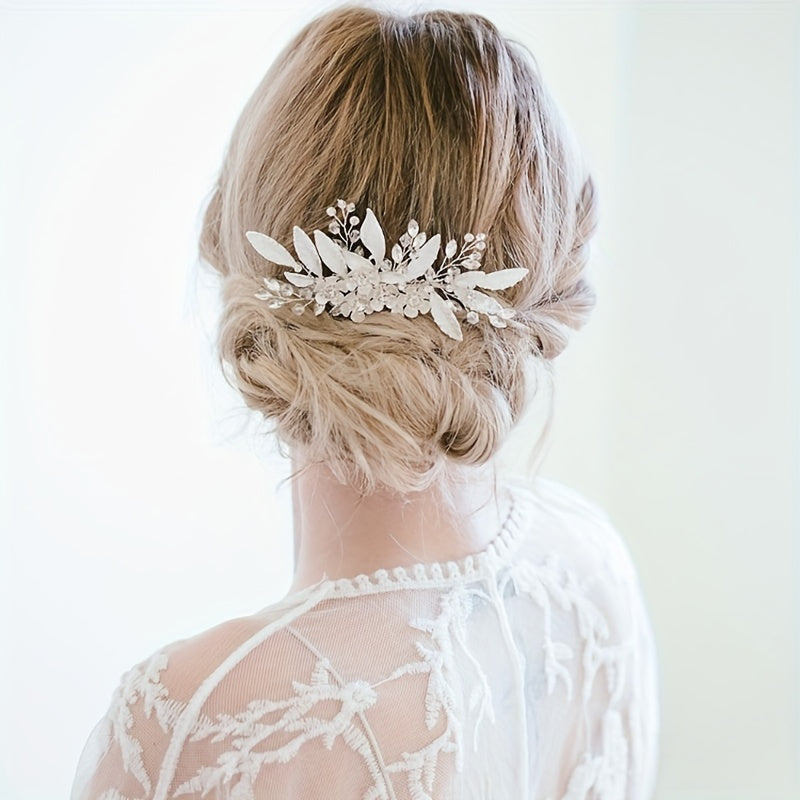 Pearl Wedding Hair Comb Bridal Headpieces Rhinestone Hair Jewelry