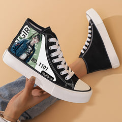 Anime Girl Pattern Lightweight High Top Canvas Sneakers