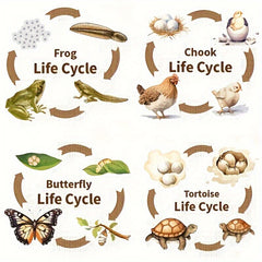 Wooden Life Cycle Board Game Kit for Ages 3 Biology Science Teaching Toy