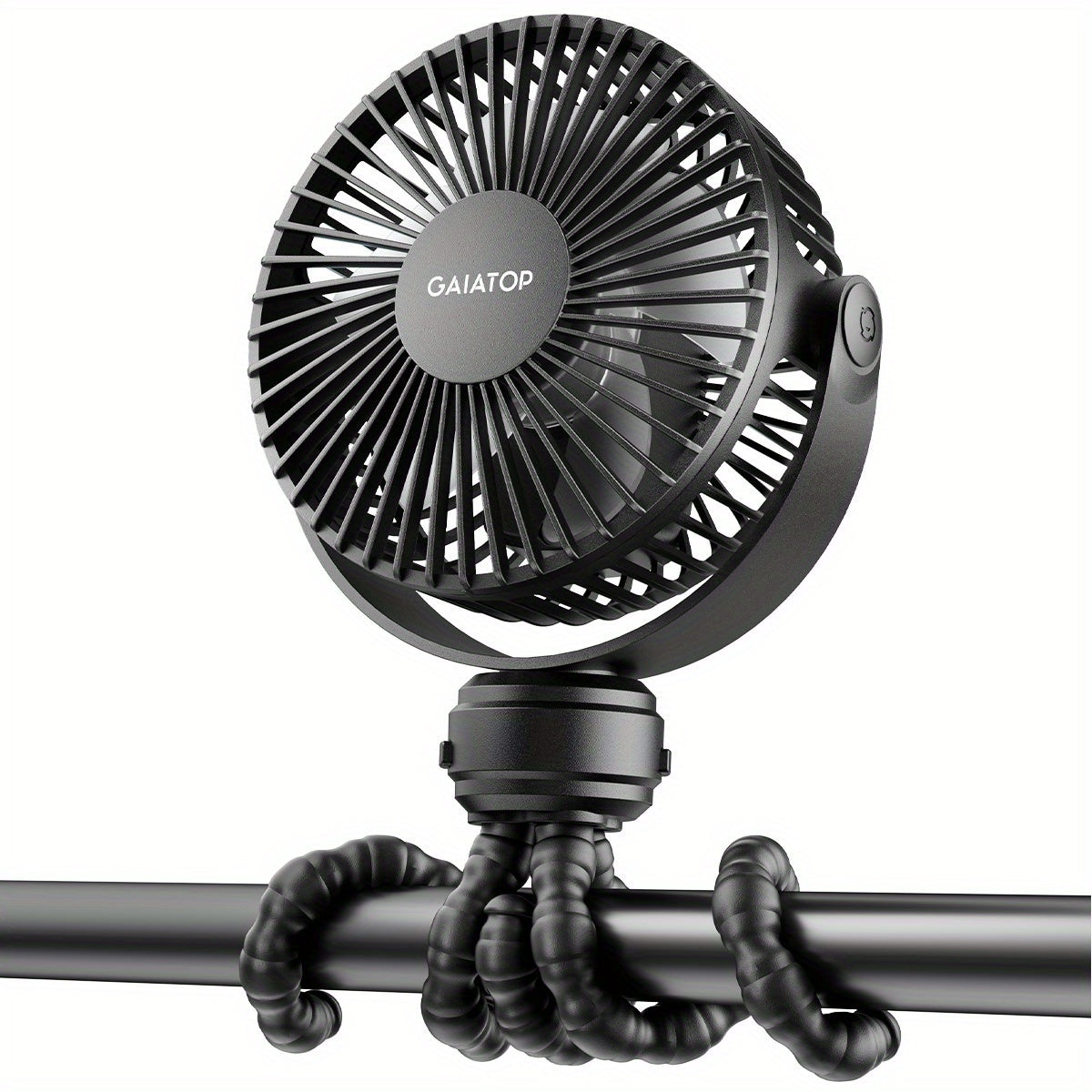 Portable Stroller Fan Clip-On 3 Speed Rechargeable 360 Rotate Handheld Desk Fan