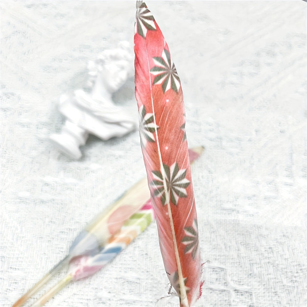10pcs Printed Goose Feather DIY Clothing Accessories