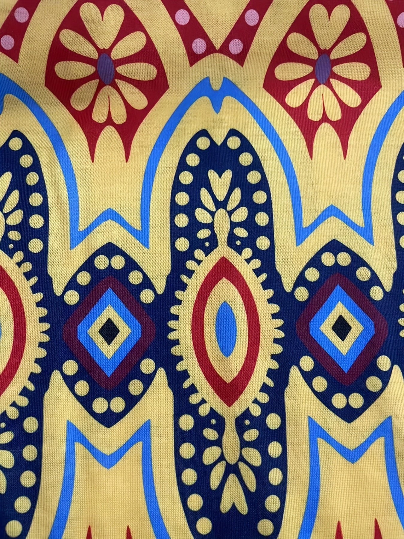 Paisley Print Bell Sleeve Boho Dress