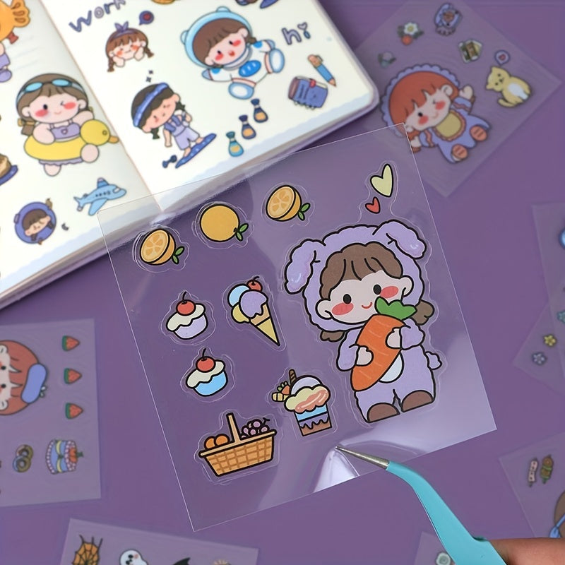 20-40pcs Cartoon Journal Stickers, Water Cup Decorative DIY Sticker Party Decor