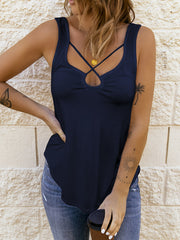 Women's Crisscross Sexy Solid Tank Top