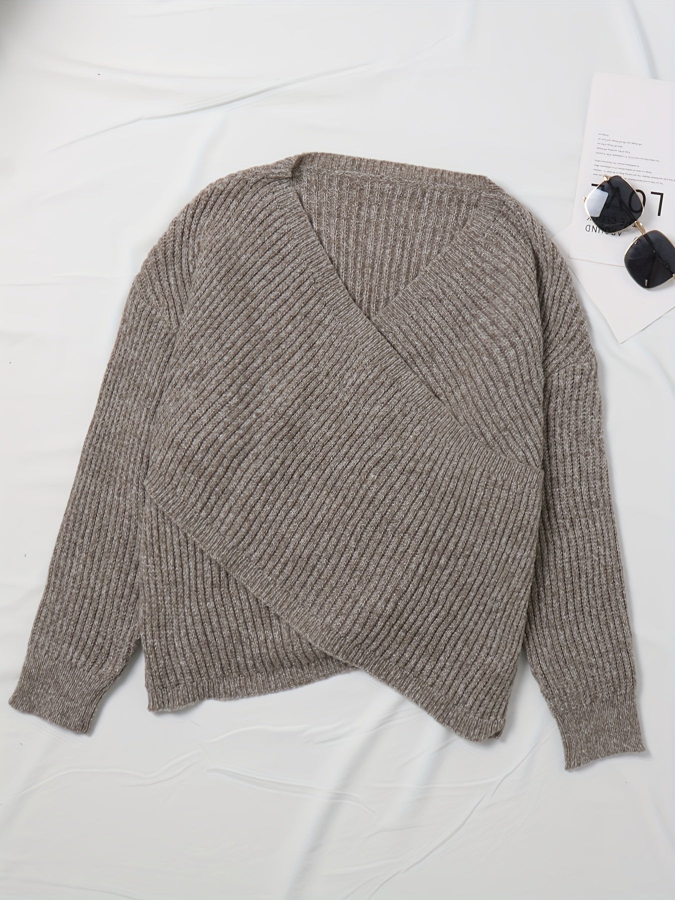 Casual Sweater Solid Long Sleeve Stretch Jumper