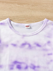 2pcs Girls Tie Dye T-Shirt & Shorts Set Kids Summer Clothes
