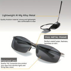 Men's Business Sunglasses UV400 Outdoor Riding Fishing Glasses
