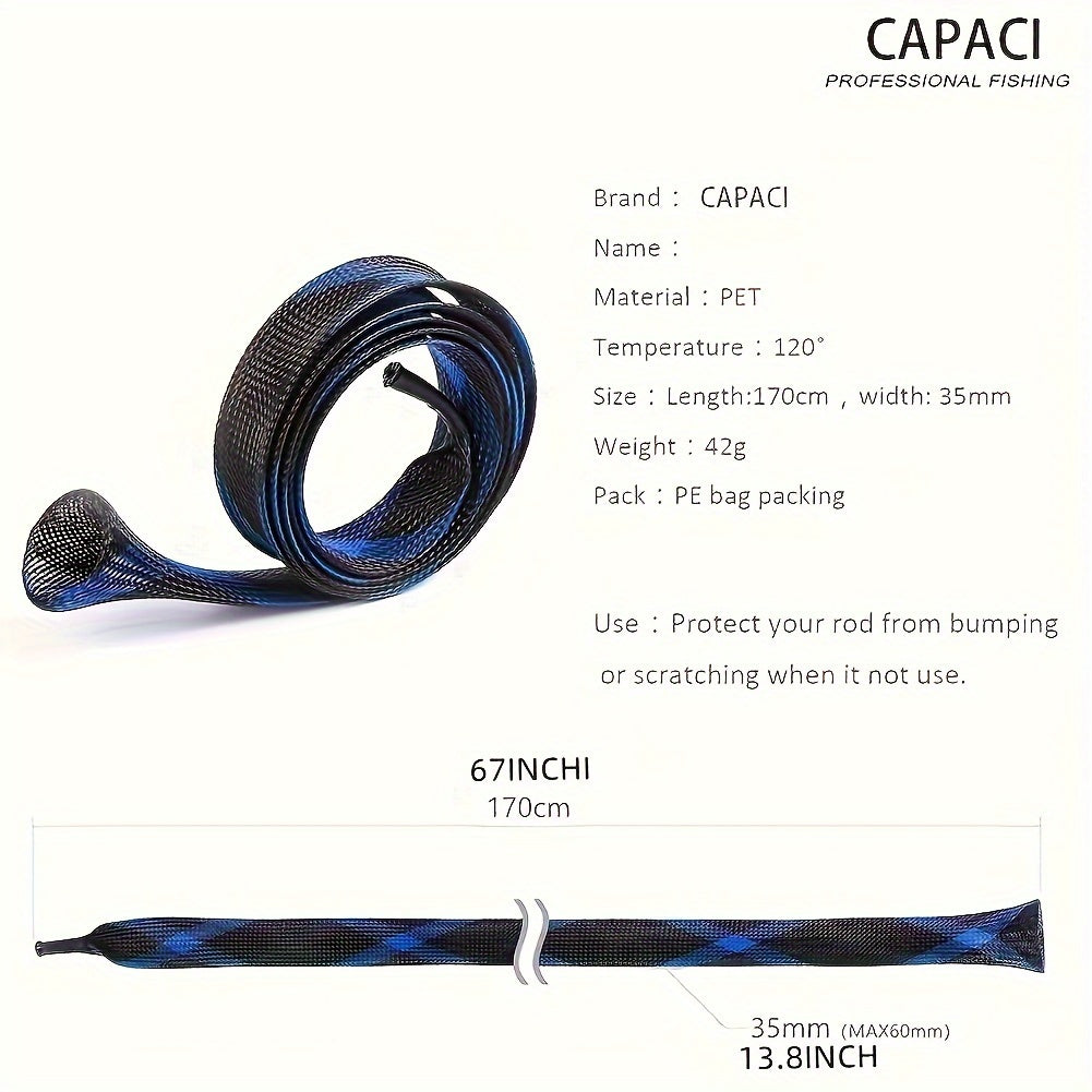5/10pcs Braided Mesh Fishing Rod Sleeve Sea Fishing Cover Casting Spinning Rod