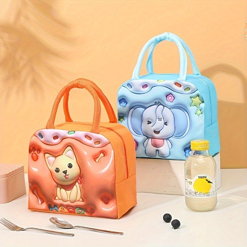 3D Cartoon Pattern Lunch Box Bag Insulated Portable Bag