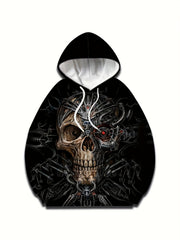 Skull 3D Print Hoodies For Men Graphic Hoodie Comfy Loose Pullover