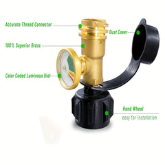 2pcs Propane Tank Gauge Level Indicator Leak Detector Gas Pressure Meter