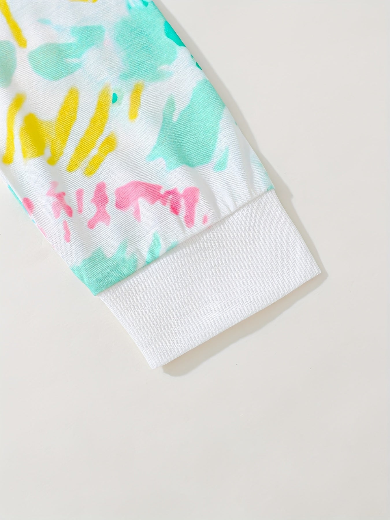 Tie Dye Kid's Pajamas Set Long Sleeve Top & Pants