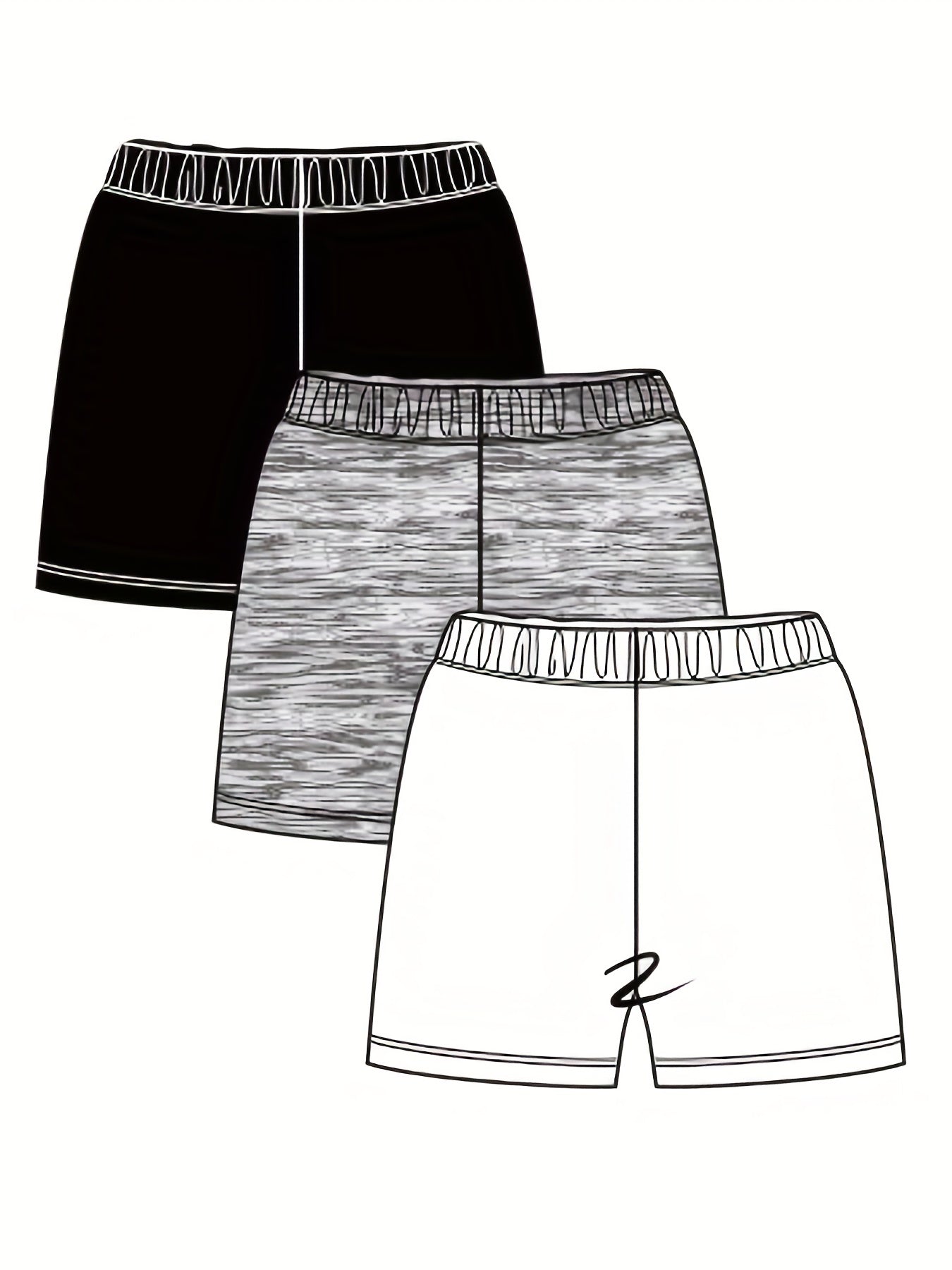 3pcs Baby Girl's Casual Elastic Waist Shorts Set For Summer