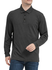 5 Pcs Men's Custom Fit Long Sleeve Shirts Quick Drying Golf Shirt Tennis