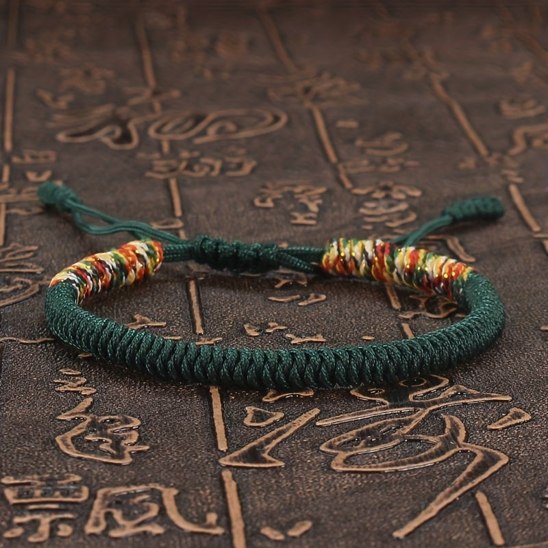 Buddhism Bracelet For Men Colorful Rope Lucky Red Bracelet