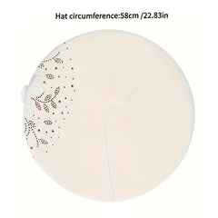 Flower Embroidery Beret Rhinestone Decor Berets Cap Lightweight Painter Hats