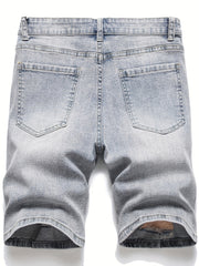 Men's Distressed Denim Shorts High Stretch