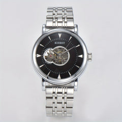 KUERST Men's Steel Belt Mechanical Watch - Butterfly Buckle, Gourd Shaped Dial
