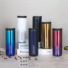 500ml Stainless Steel Insulated Coffee Cup Water Bottle for Outdoor