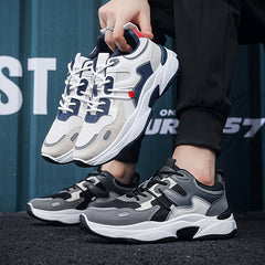 Men's Stylish Non Slip Running Shoes Breathable Lace Up Sneakers