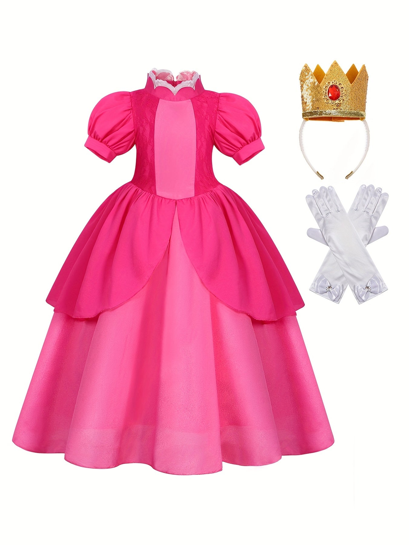 Cartoon Princess Dress For Girls Peach Costumes Princess Dress Girls