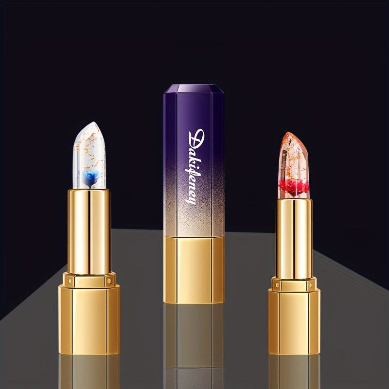 Color Changing Flower Lipstick with Temperature Sensing Golden Foil