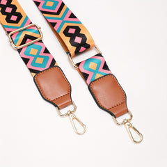 Vintage Geometric Pattern Bag Strap Wide Replaceable Strap