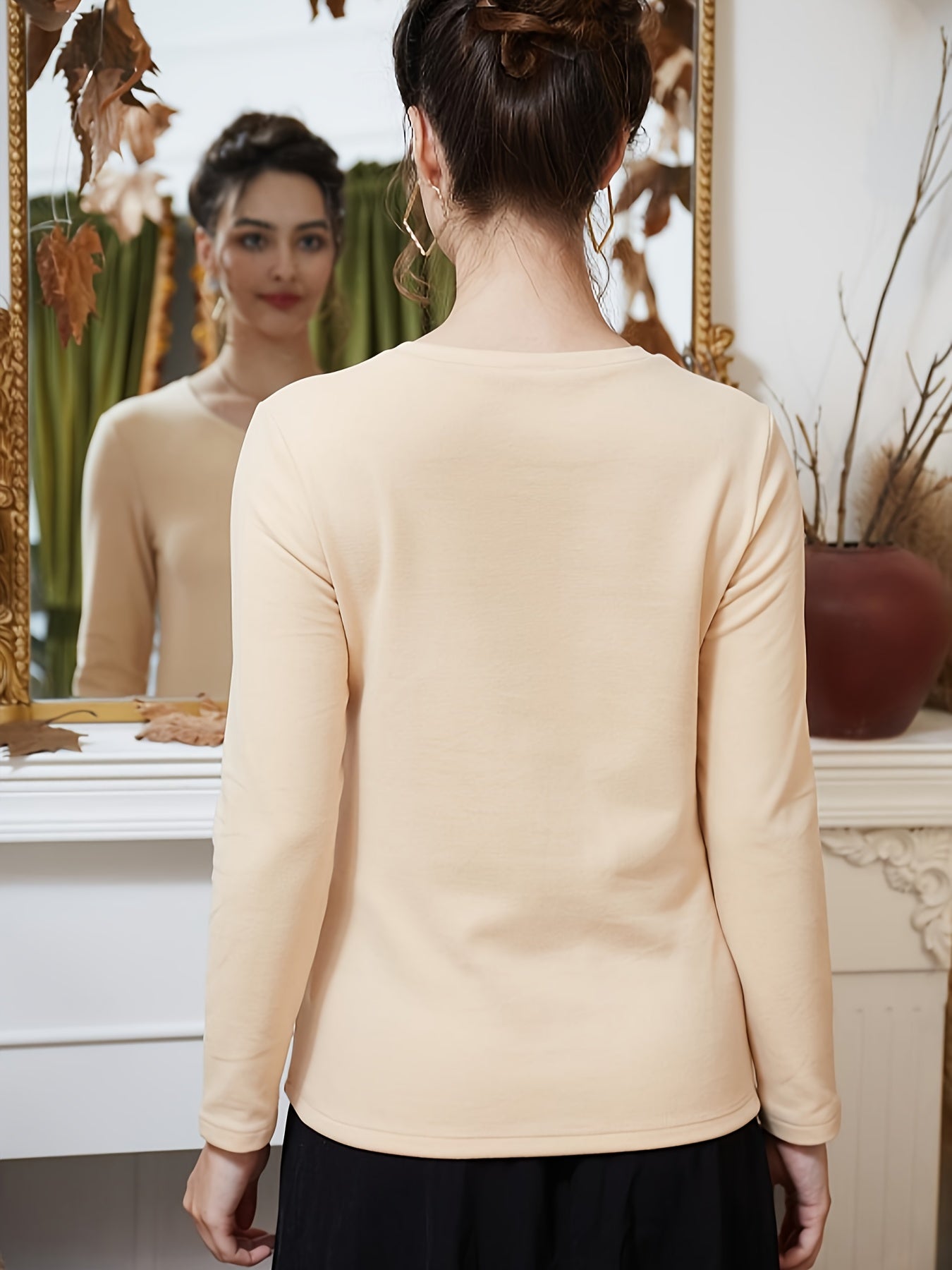 Women's Thermal Underwear Top Long Sleeve Crew Neck Soft & Comfortable