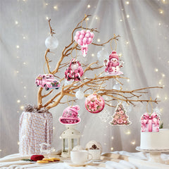 8pcs Christmas Props Mini Hanging Ornaments for Holiday Party Home Decor