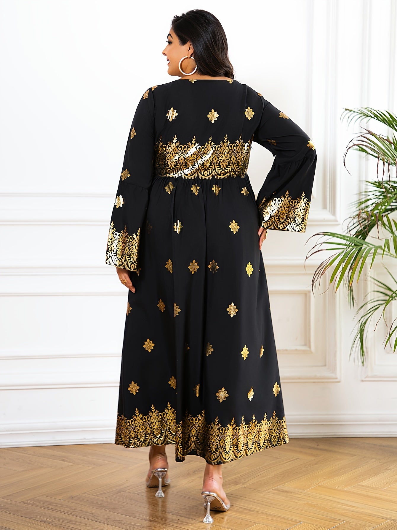 Floral Print Long Sleeve Maxi Dress