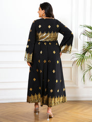 Floral Print Long Sleeve Maxi Dress