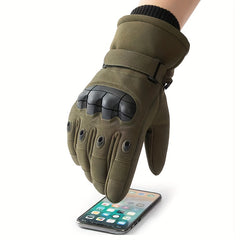Men's Winter Velvet Windproof Touch Screen Gloves