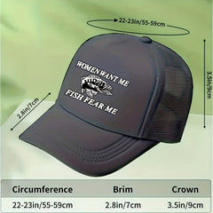Fish Print Baseball Cap Lightweight Adjustable Sun Hat Unisex