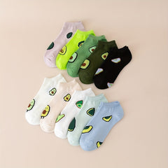10 Pairs Avocado Print Socks Soft Lightweight Low Cut Ankle Socks