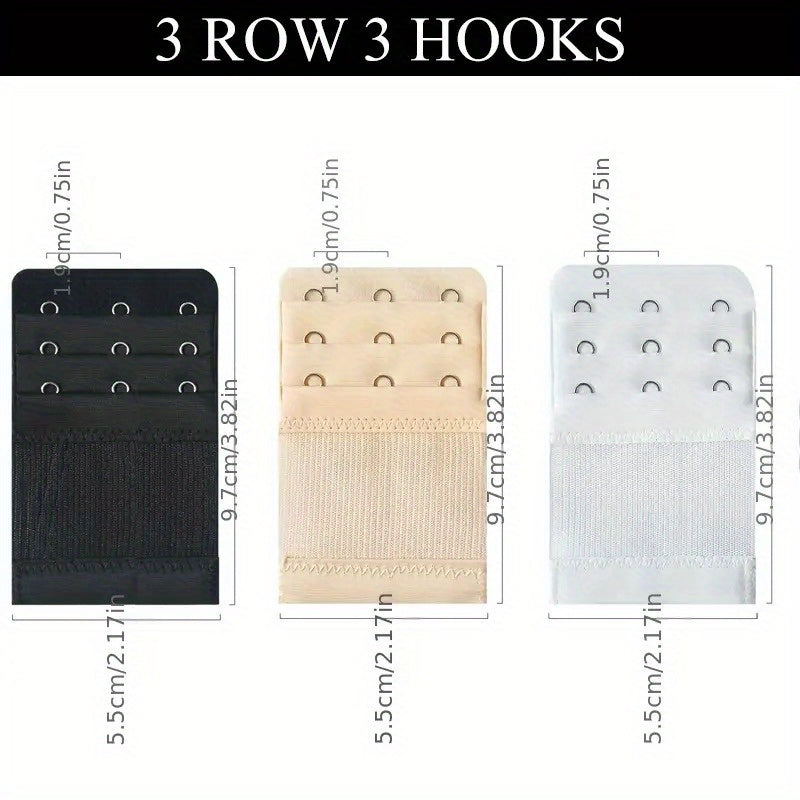 3pcs Bra Extenders Hooks Adjustable Band Women's Lingerie Accessorie
