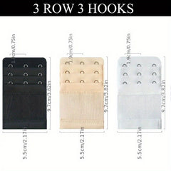 3pcs Bra Extenders Hooks Adjustable Band Women's Lingerie Accessorie