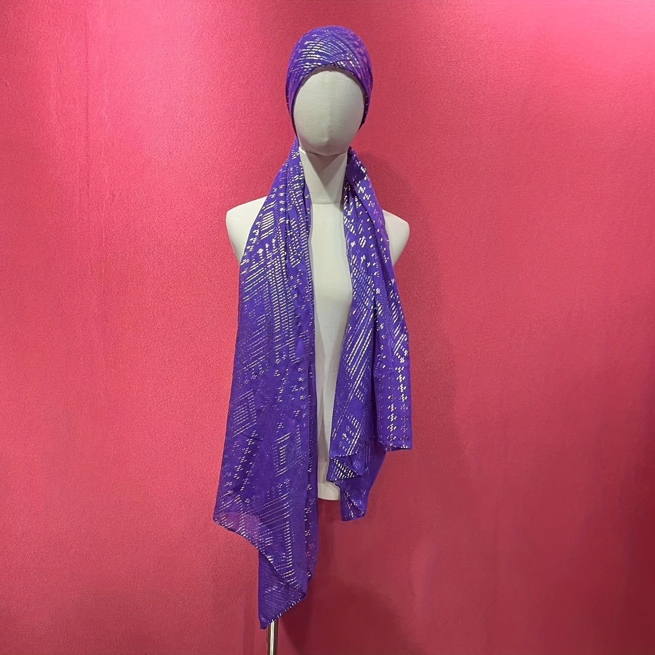 Purple Hot Stamping Scarf Vintage Shawl Women Hijab Ramadan He