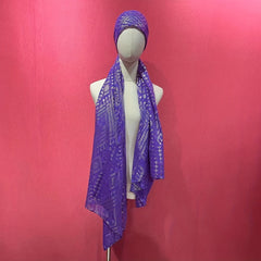 Purple Hot Stamping Scarf Vintage Shawl Women Hijab Ramadan He