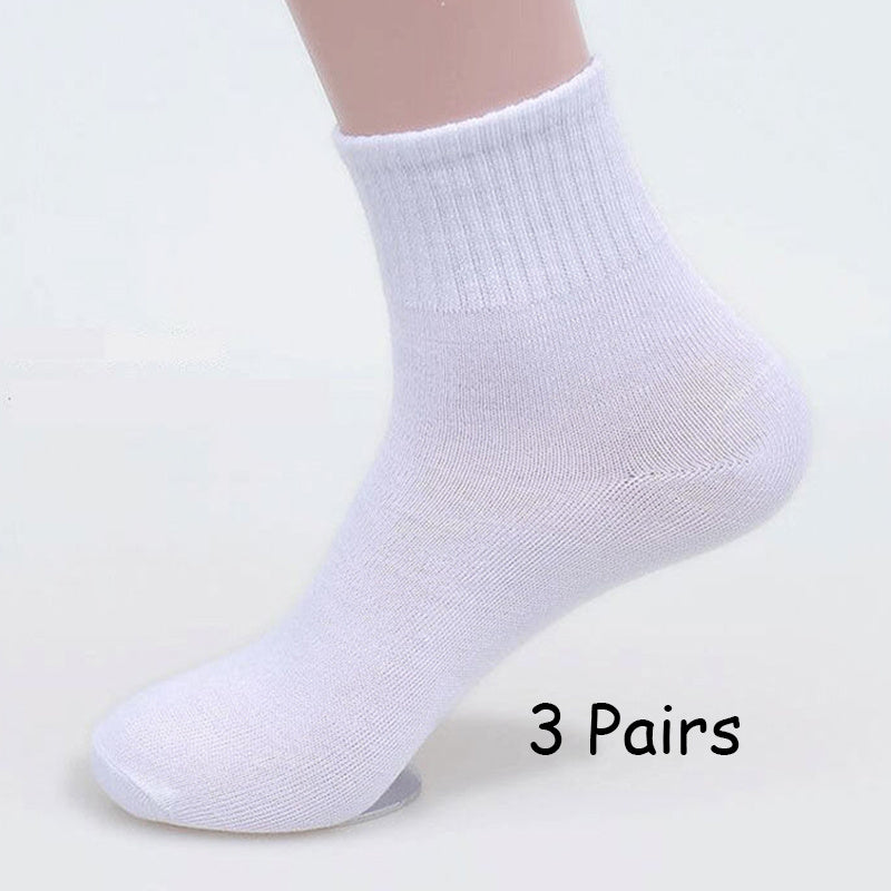 3 Pairs Solid Socks Comfortable & Breathable Women's Crew Socks