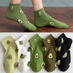 Avocado Life Socks Funny Novelty Short Cotton Women's Stockings