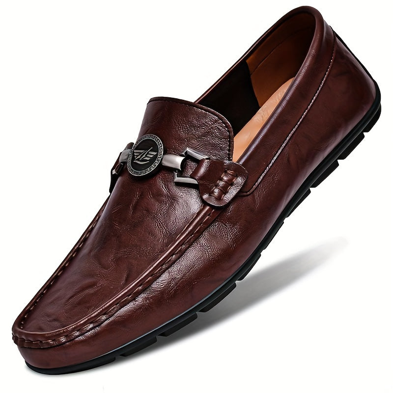 Men's Solid Loafers PU Driving Shoes Soft Sole