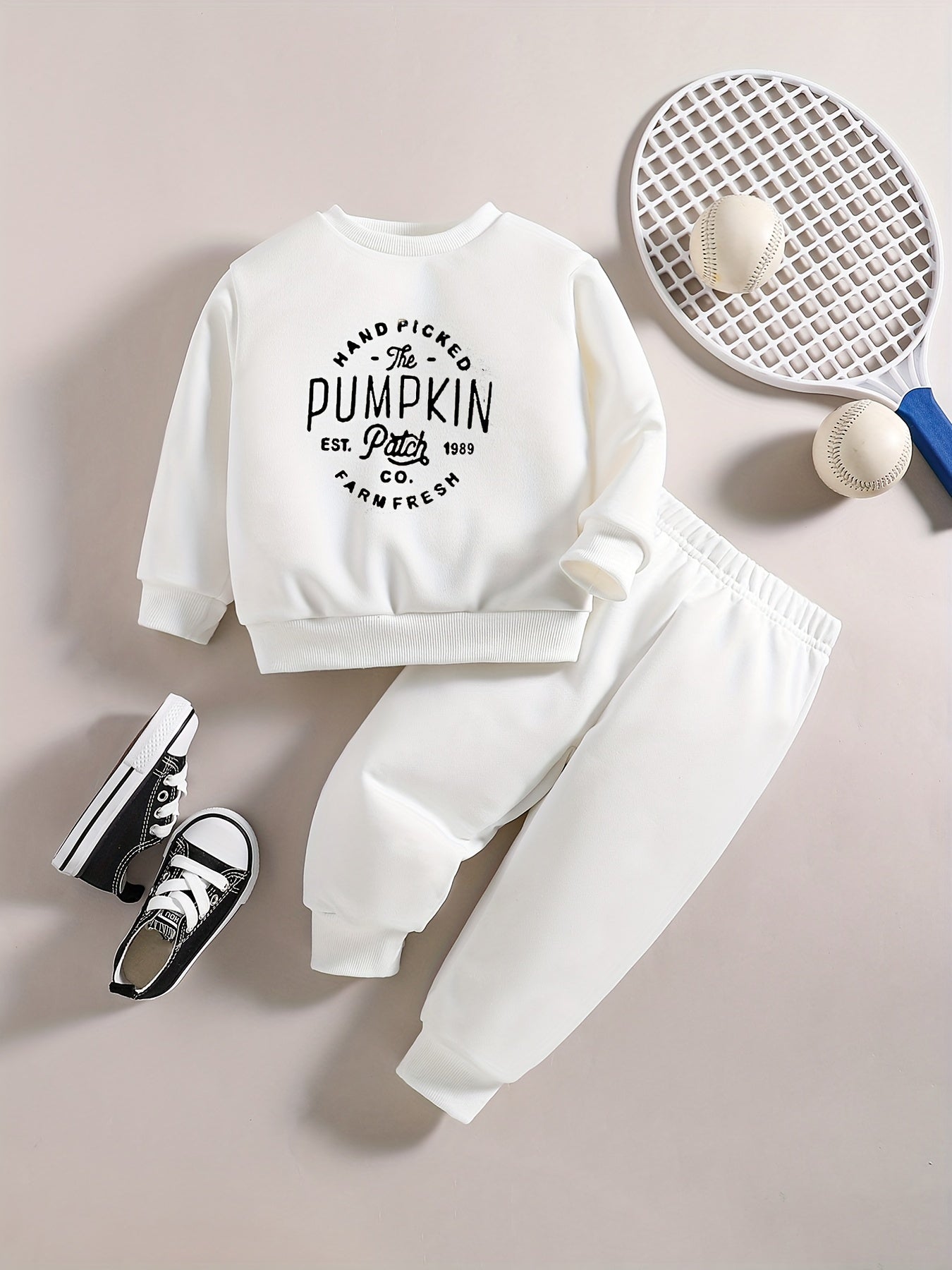 Baby Boy PUMPKIN Graphic Halloween Sweatshirt Set