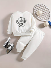 Baby Boy PUMPKIN Graphic Halloween Sweatshirt Set